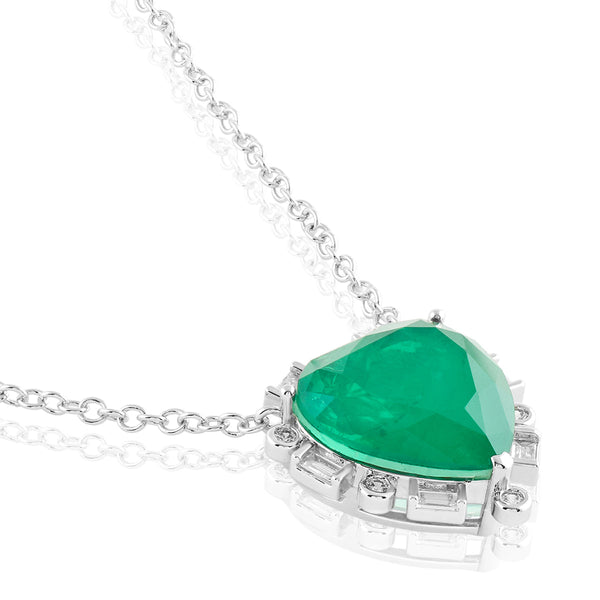 Isharya Emerald Heart Pendant Necklace Necklaces