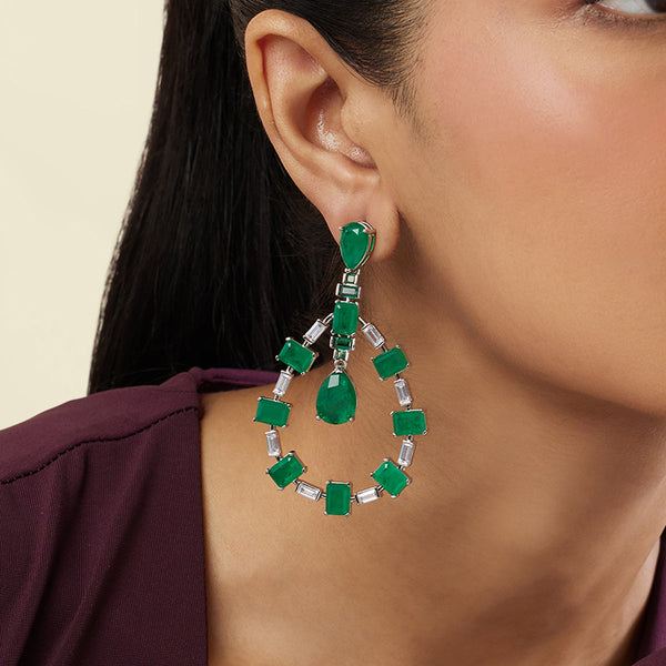 isharya Emerald Luxe Dangler Earrings Earrings