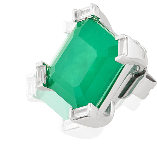 Isharya Emerald Luxe Square Studs Earrings
