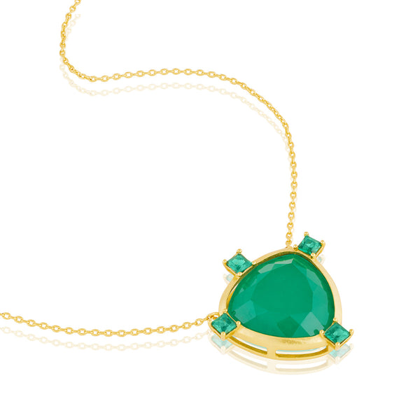 isharya Emerald Mirros Layered Necklace Necklaces