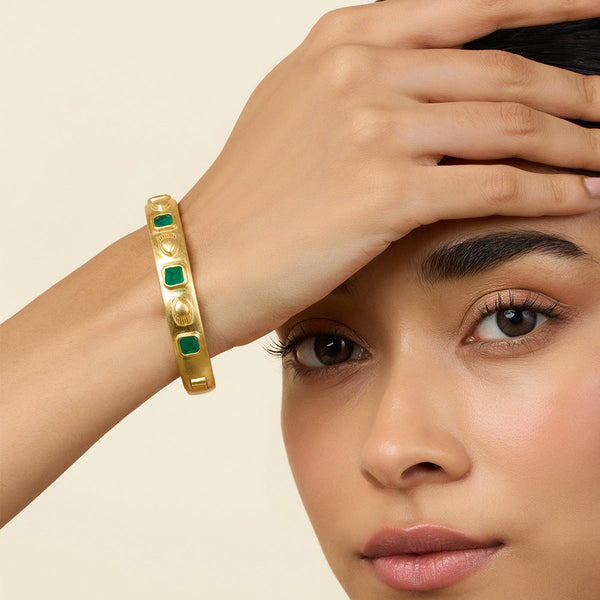 isharya Emerald Oval Hinge Bangle Bangle