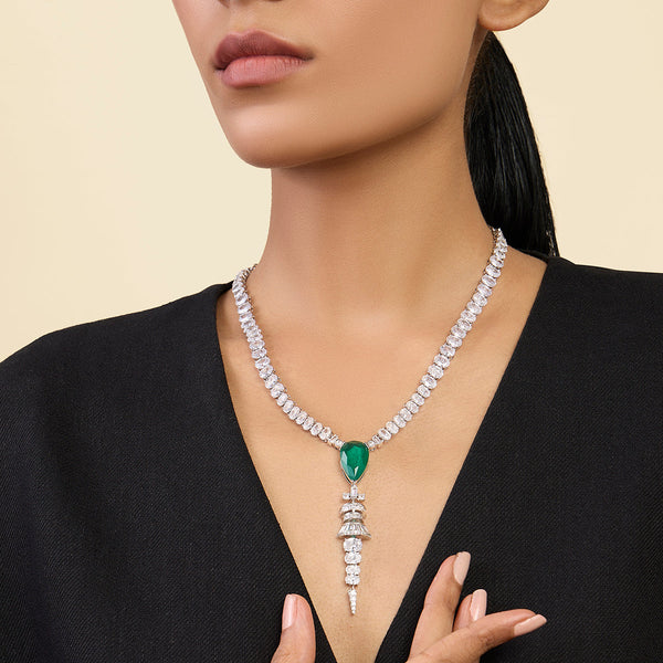 isharya Emerald Princess Lariat Necklaces