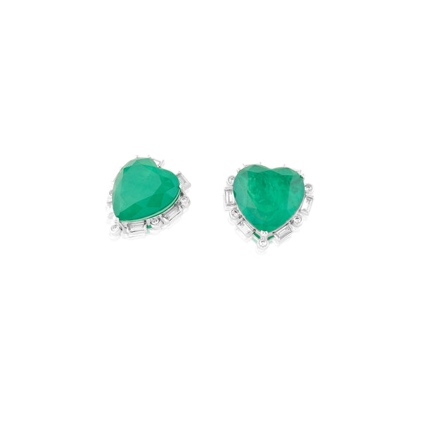 Isharya Emerald Radiance Heart Studs Earrings