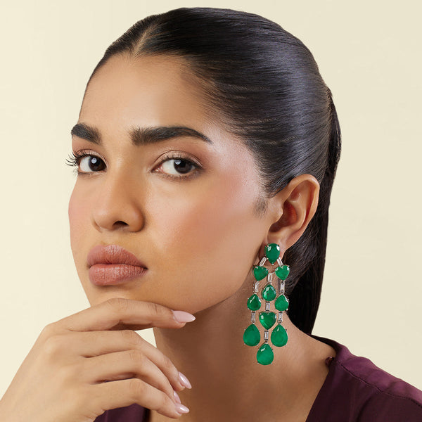 Isharya Emerald Waterfall Luxe Earrings Earrings