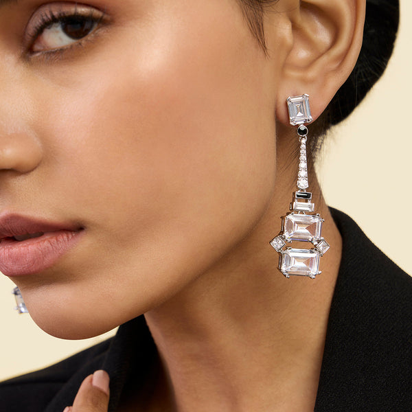 isharya Enamel Diamond Dangler Earrings Earrings