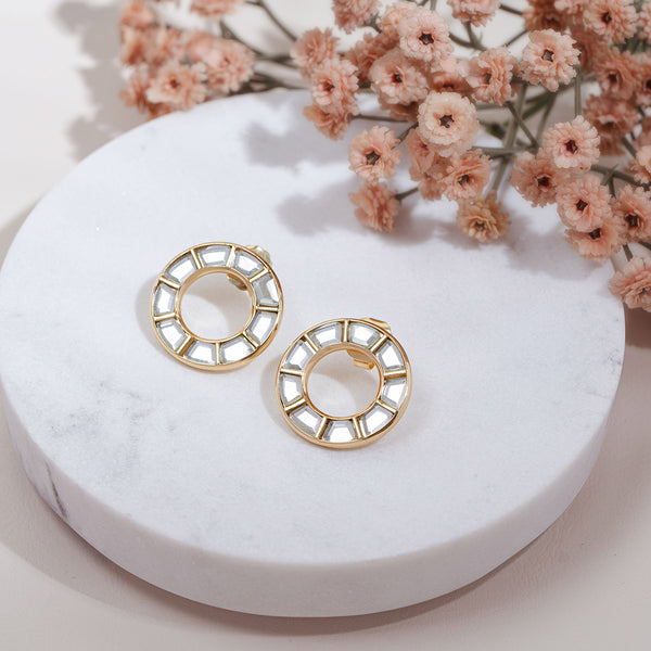 Isharya Eternity Stud Earrings Earrings Gold
