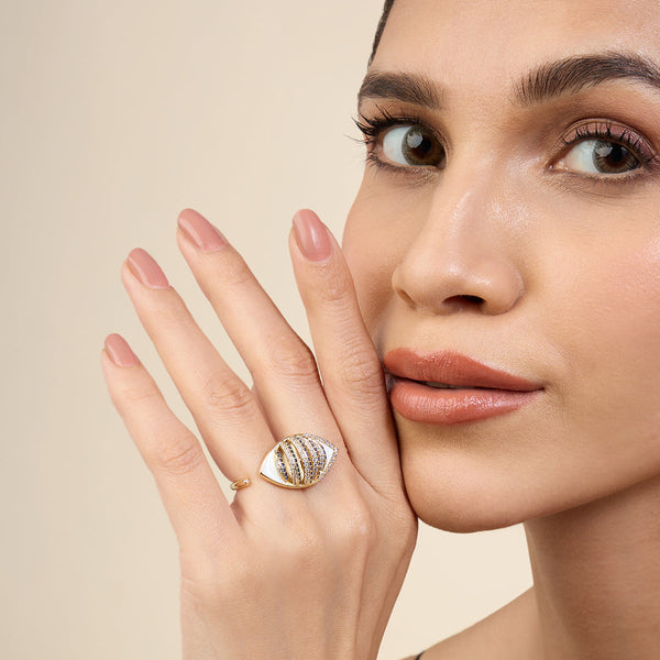 Isharya Eyelet Party Two-Finger Ring Rings