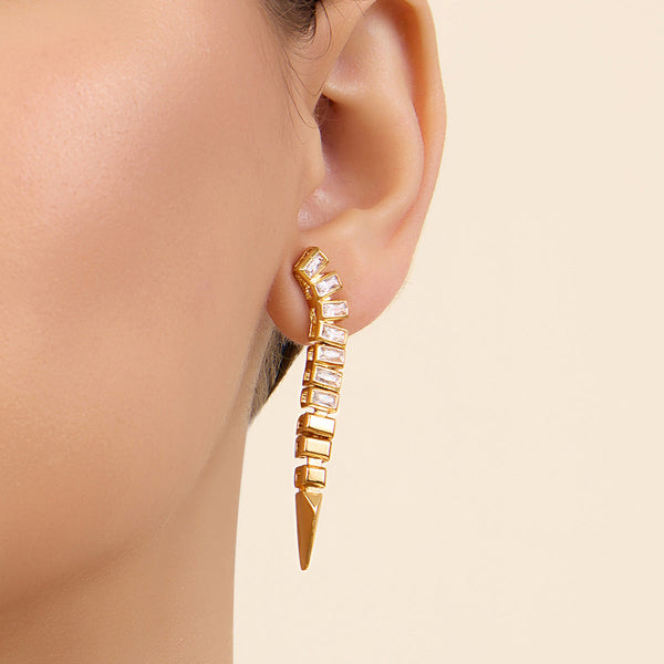 Isharya Fierce Spiked Studs Earrings Gold