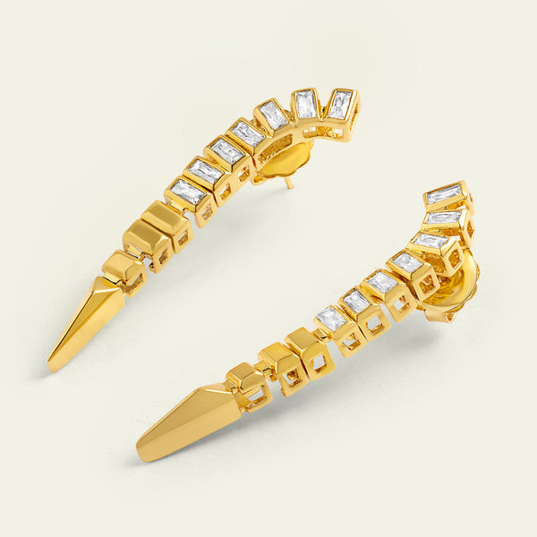 Isharya Fierce Spiked Studs Earrings Gold