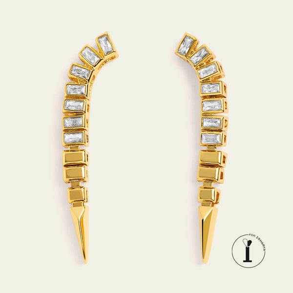 isharya Fierce Spiked Studs Earrings Gold