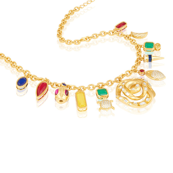 Isharya Gemstones Charm Necklace Necklaces