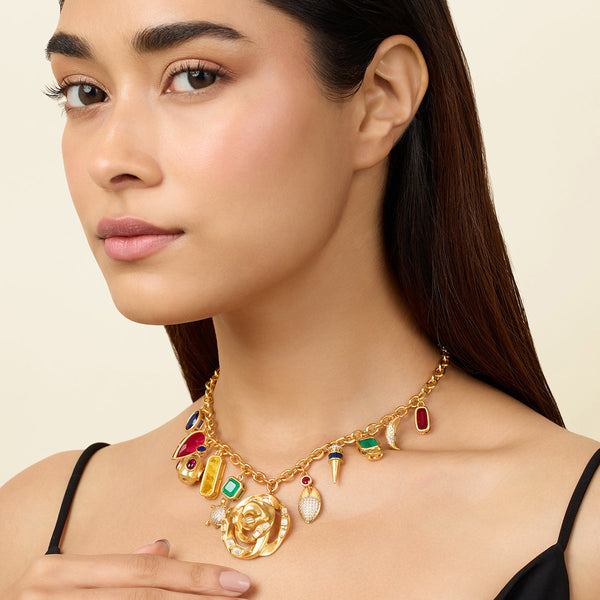 Isharya Gemstones Charm Necklace Necklaces