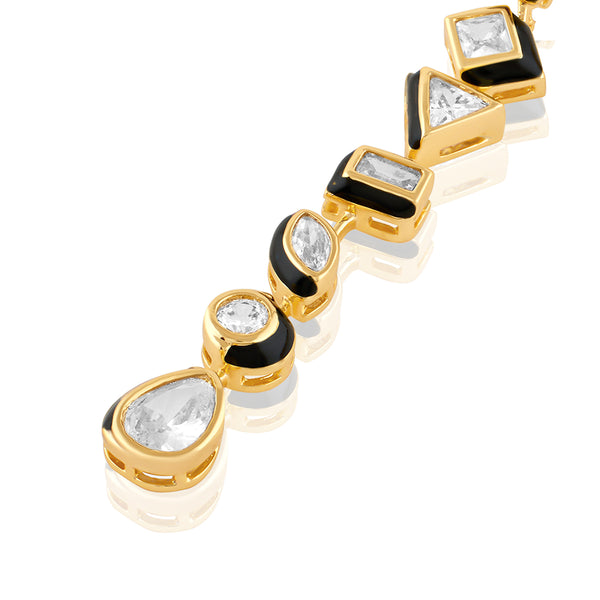 Isharya Geometric Black Long Earrings Earrings