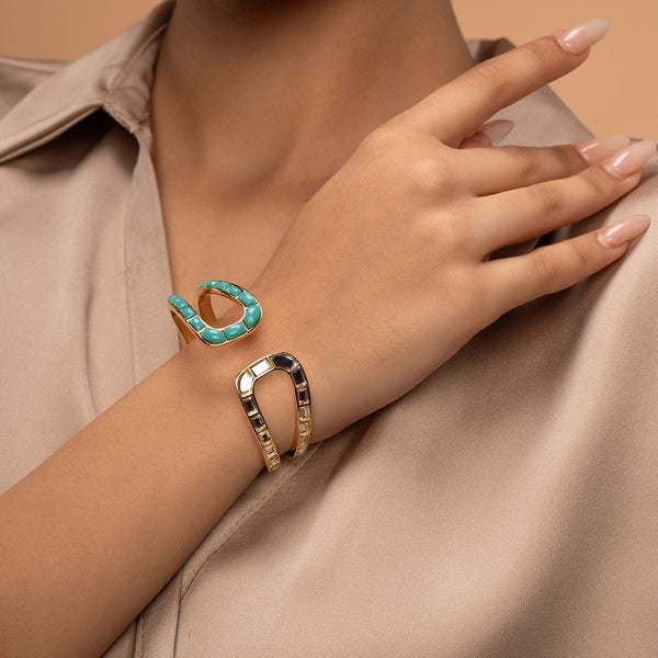 isharya Glow Turquoise Open Cuff Cuff XS