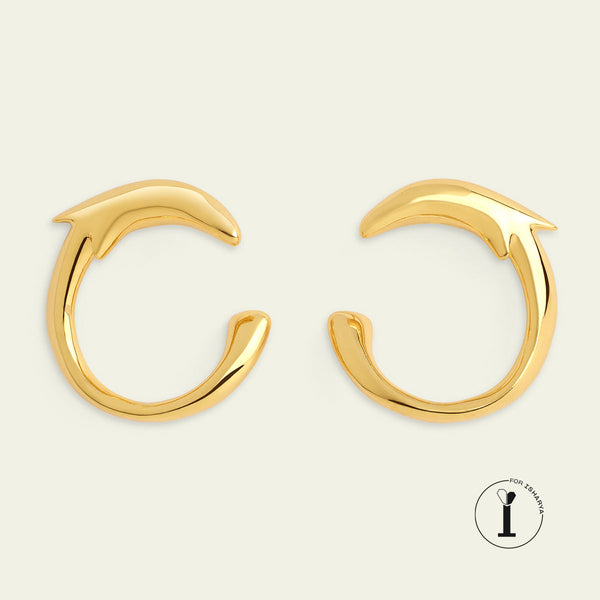 isharya Gold Dolphin Hoops Earrings Gold