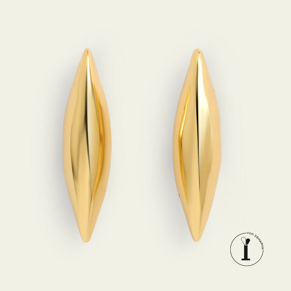 isharya Gold Drop Studs Earrings Gold