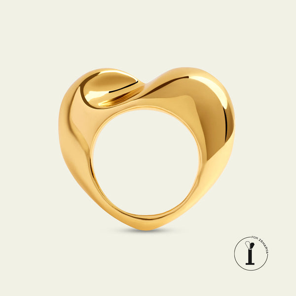 isharya Gold Heart Ring Rings Gold