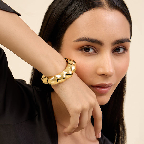 Isharya Gold Melon Cuff Bracelets M