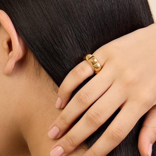 isharya Gold Melon Ring Rings 5