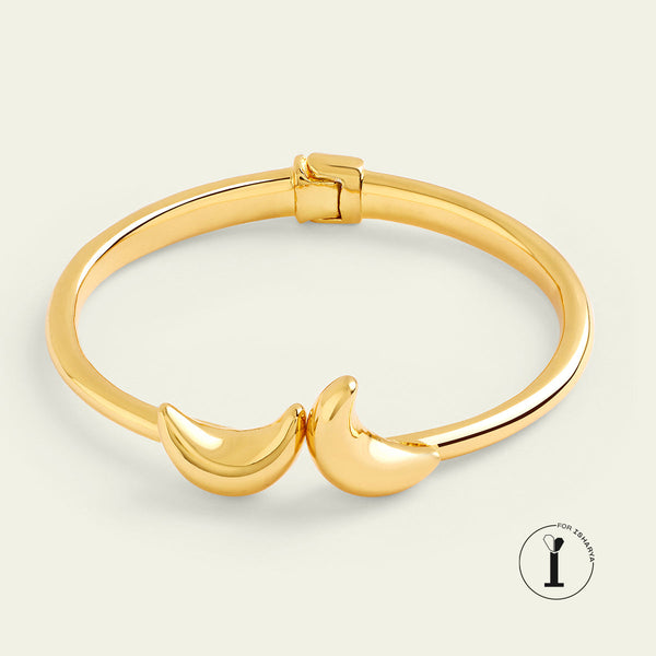isharya Gold Moon Cuff Bracelets Gold