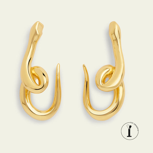 isharya Gold Slither Hoops Earrings Gold