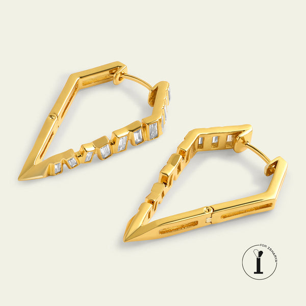 isharya Gold Spiked Hoops Earrings