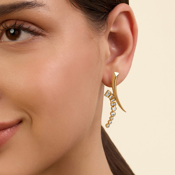 isharya Gold Spiked Studs Earrings