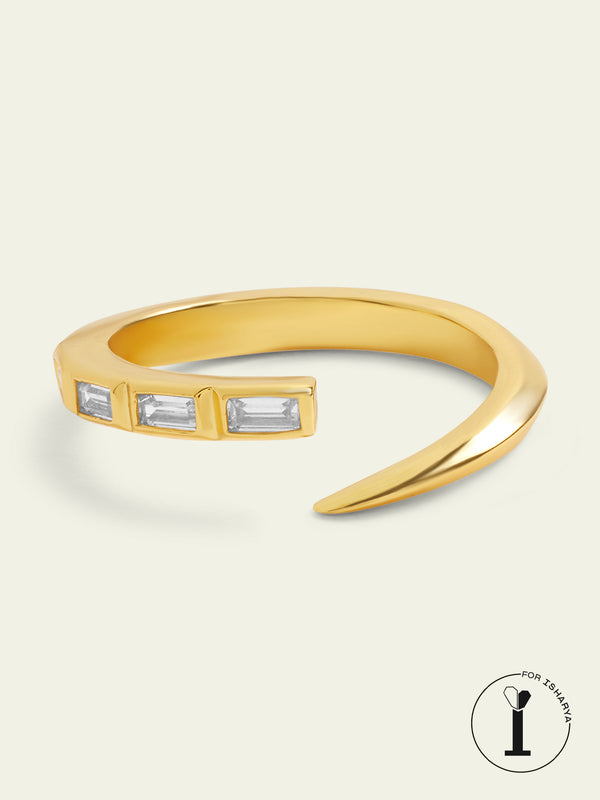 Isharya Gold Spikes Ring Rings