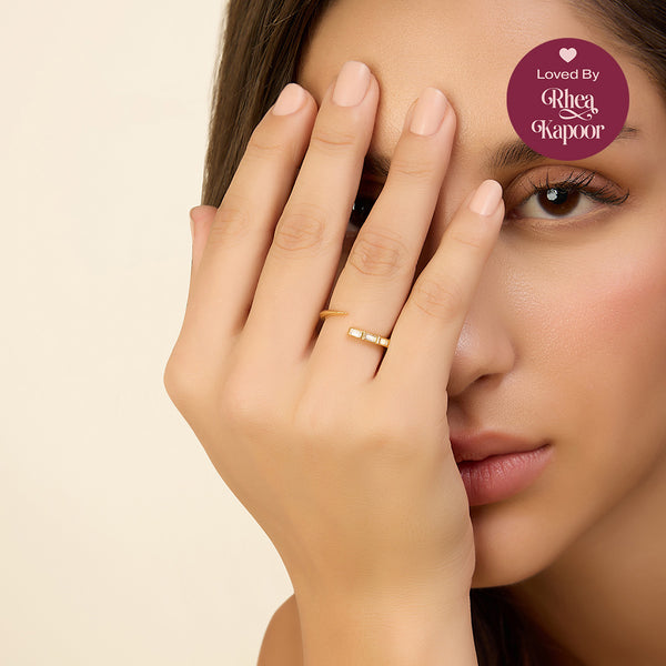 isharya Gold Spikes Ring Rings