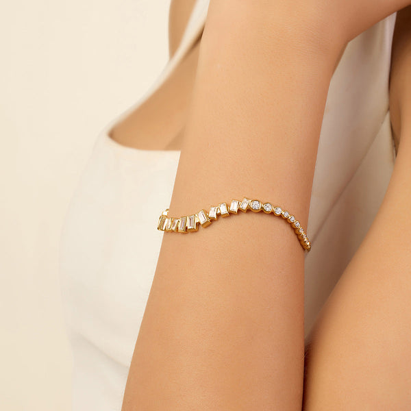 isharya Gold Wave Cuff Bracelets