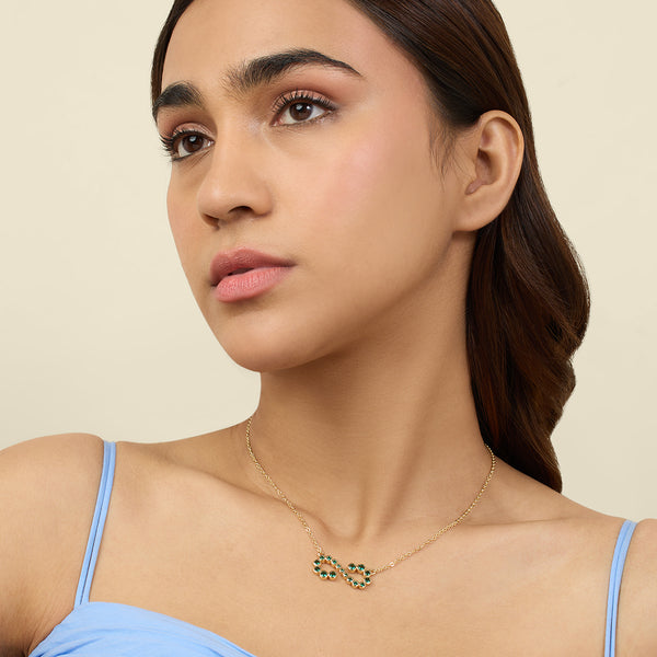 Isharya Green Infinity Necklace Necklaces