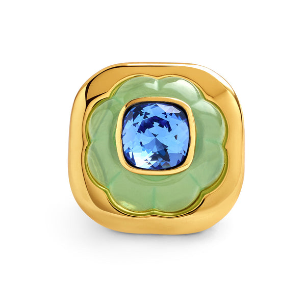 Isharya Green & Sapphire Ring Rings 5