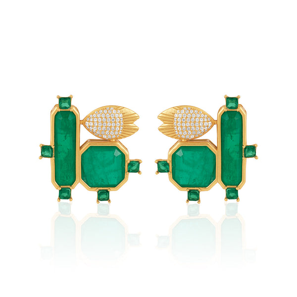 isharya Green With Joy Studs Earrings