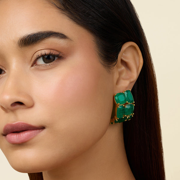 isharya Heaps Of Emerald Hoops Earrings
