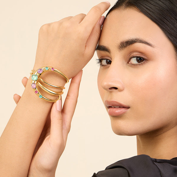 Isharya Hidden Gems Statement Cuff Bracelets XS