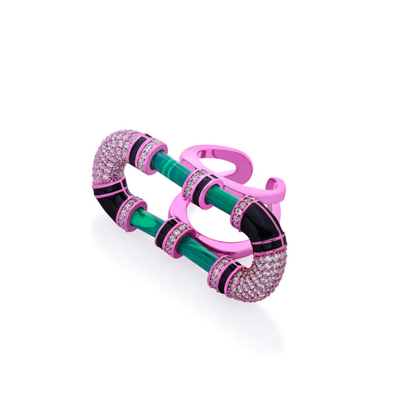 isharya Hyper Pink Statement Ring Rings Free Size