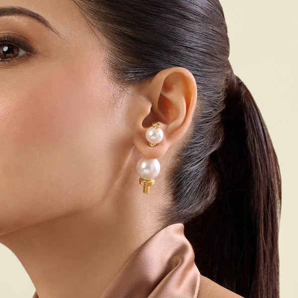 isharya Illusion Pearl Silicon studs Earrings