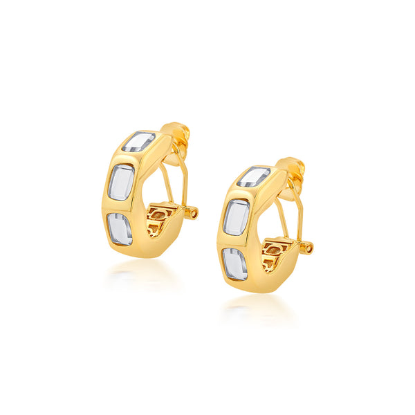 isharya Just Jamiti Mirror Hoops Earrings Gold