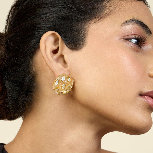 isharya Lucent Mirror Small Studs Earrings