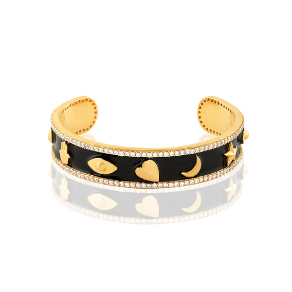 Isharya Lucky Charms Black Bangle Bangle XS