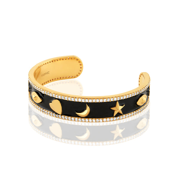 Isharya Lucky Charms Black Bangle Bangle XS