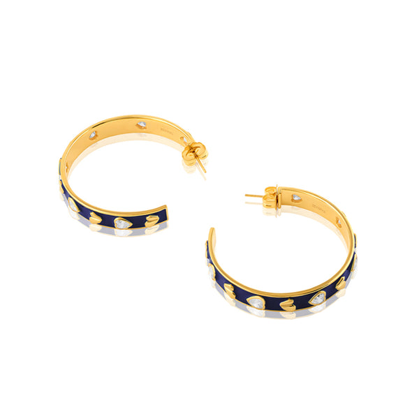 Isharya Lucky Charms Blue Hoops Earrings