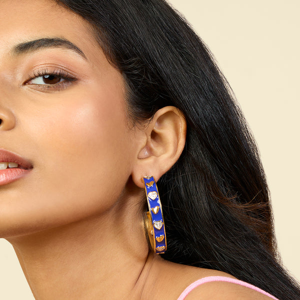 isharya Lucky Charms Blue Hoops Earrings