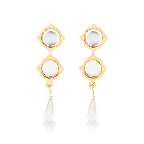 isharya Lumen Pearl Drop Earrings Earrings Gold