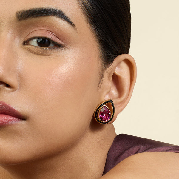 isharya Marine Amethyst Drops Studs Earrings