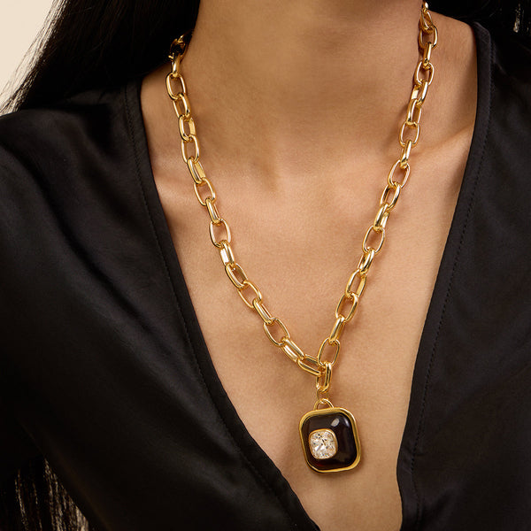 isharya Medallion Chain Link Necklace Necklaces