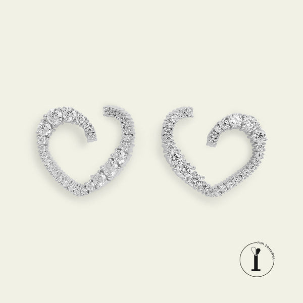 Isharya Mini Heart Studs Earrings Silver