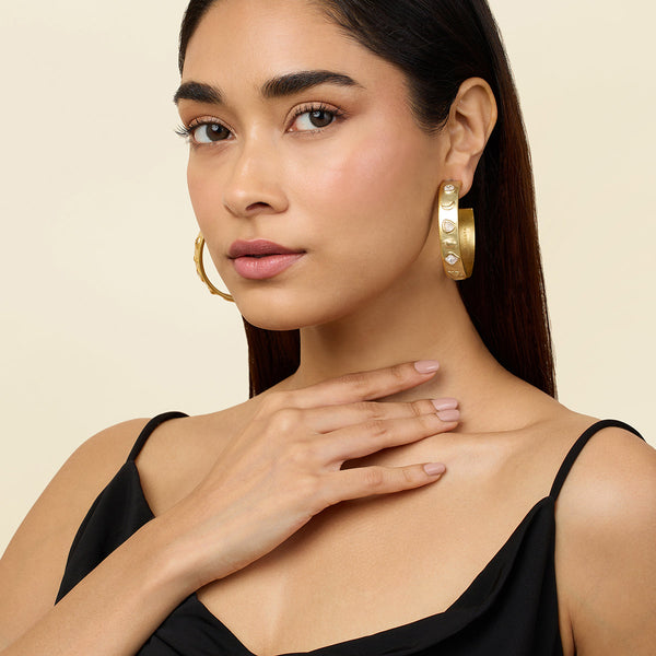 Isharya Mirror Joy Hoops Earrings White
