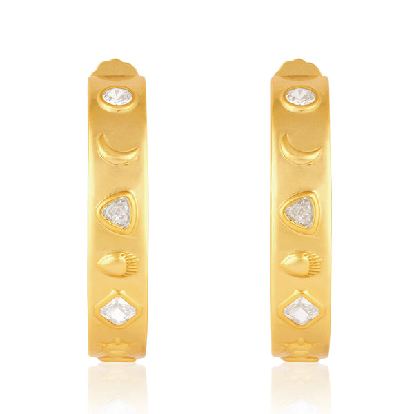 Isharya Mirror Joy Hoops Earrings White