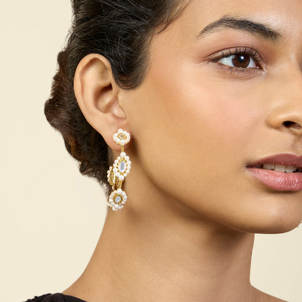 isharya Mirror Moti Big Hoops Earrings